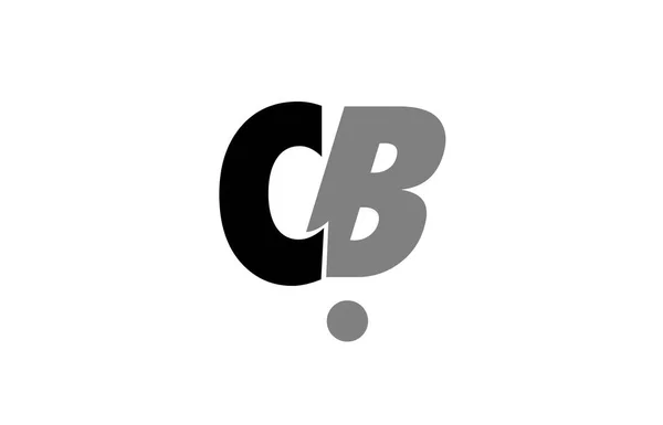 Cb c b negro blanco gris alfabeto letra logotipo icono combinación — Vector de stock