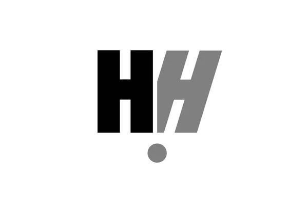 Hh h h black white grey alphabet letter icon combination — стоковый вектор