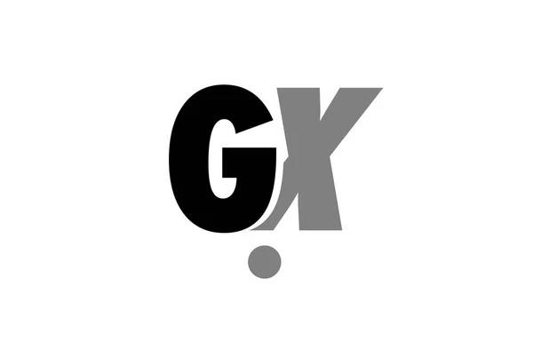 GX g x μαύρο άσπρο γκρι αλφάβητο επιστολής λογότυπο εικονίδιο συνδυασμό — Διανυσματικό Αρχείο