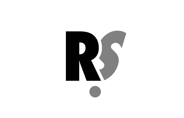 Rs r s schwarz weiß grau alphabet buchstabe logo symbol kombination — Stockvektor