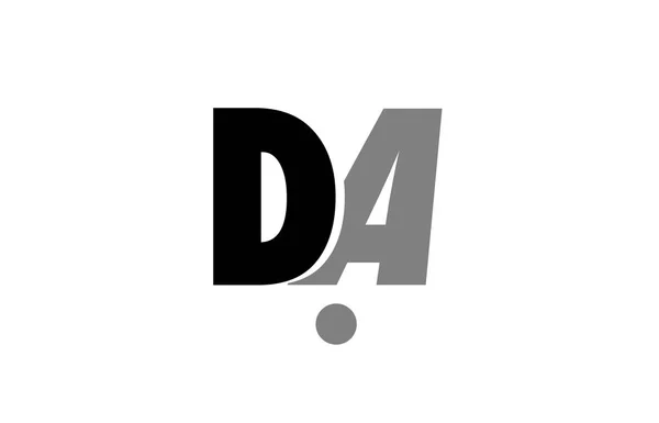 Da d a black white grey alphabet letter icon combination — стоковый вектор