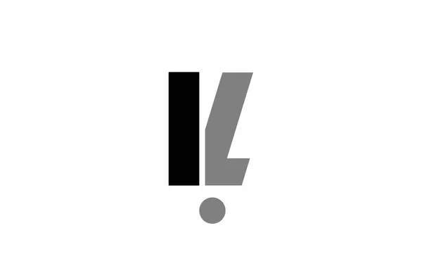 Il μου l μαύρο άσπρο γκρι αλφάβητο επιστολής λογότυπο εικονίδιο συνδυασμό — Διανυσματικό Αρχείο