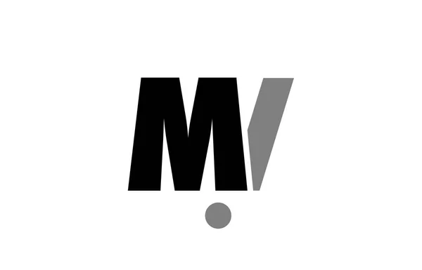 Mi m i negro blanco gris alfabeto letra logotipo icono combinación — Archivo Imágenes Vectoriales