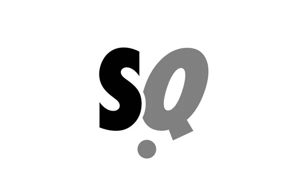 Sq s q 黑色白色灰色字母字母标志图标组合 — 图库矢量图片