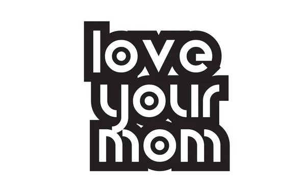 Kalın metin seviyorum annen tırnak işaretleri metin tipografi tasarım ilham — Stok Vektör