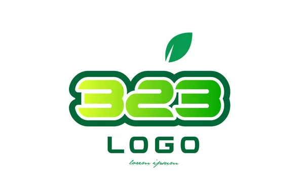 Número 323 numeral dígito logotipo ícone design — Vetor de Stock