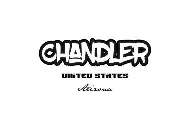United States chandler arizona city graffitti font typography de clipart