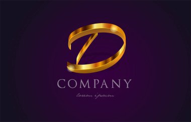 d altın altın Alfabe harf logo simge tasarım