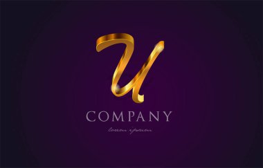 u altın altın Alfabe harf logo simge tasarım