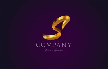 s altın altın Alfabe harf logo simge tasarım