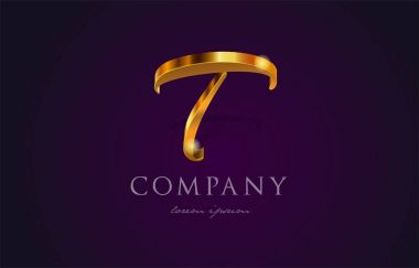 t altın altın Alfabe harf logo simge tasarım