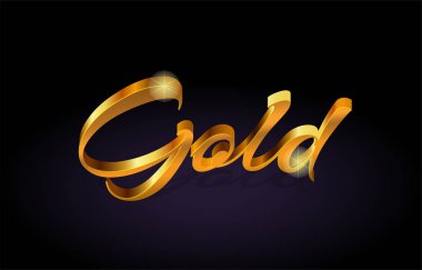 Mor zemin üzerine altın altın metin kelime 