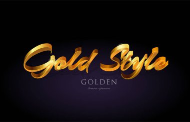 Mor zemin üzerine altın tarzı altın altın metin kelime 