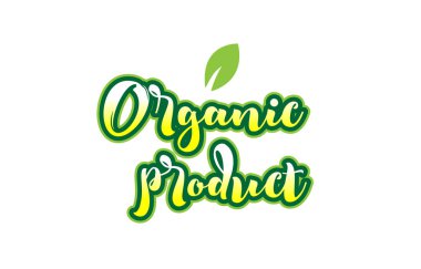 Organik ürün kelime yazı tipi metin tipografik logo tasarımı ile gree