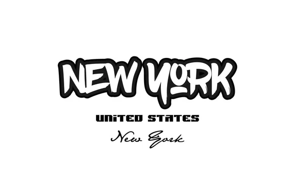 युनायटेड स्टेट्स न्यू यॉर्क शहर ग्राफिटी फॉन्ट टाइपोग्राफी डिझाइन — स्टॉक व्हेक्टर