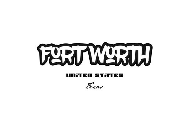 United States fort worth texas city graffitti fuente typography de — Archivo Imágenes Vectoriales