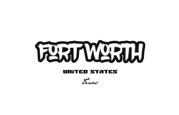 United States fort worth texas city graffitti fuente typography de — Vector de stock