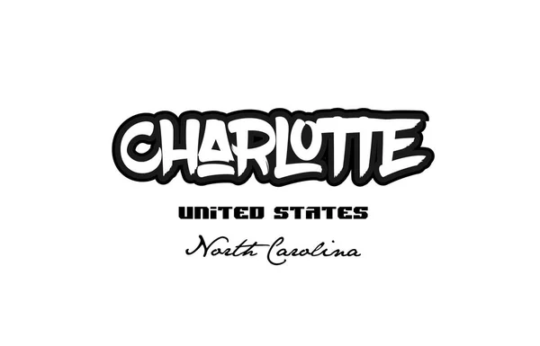 Сполучені Штати Шарлотта Північна Кароліна місто graffitti шрифту typog — стоковий вектор