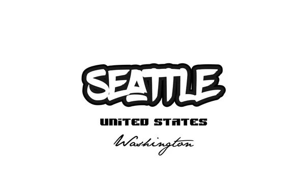 Estados Unidos da América Seattle washington city graffitti font typography —  Vetores de Stock