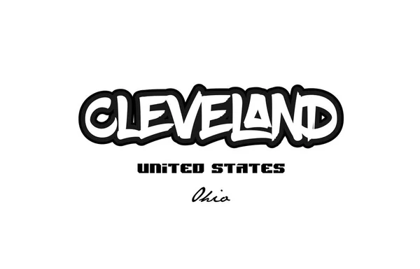 Estados Unidos cleveland ohio city graffitti font typography desi —  Vetores de Stock