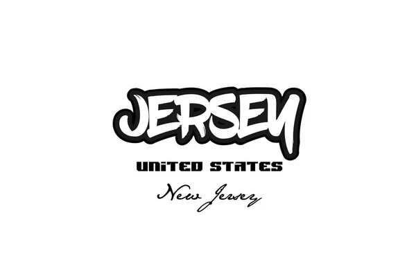 Estados Unidos jersey new jersey city graffitti font typography d —  Vetores de Stock