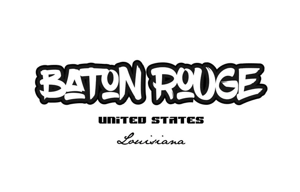 Estados Unidos baton rouge louisiana city graffitti font typograp —  Vetores de Stock