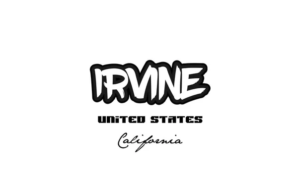 Estados Unidos da América irvine california city graffitti font typography d —  Vetores de Stock