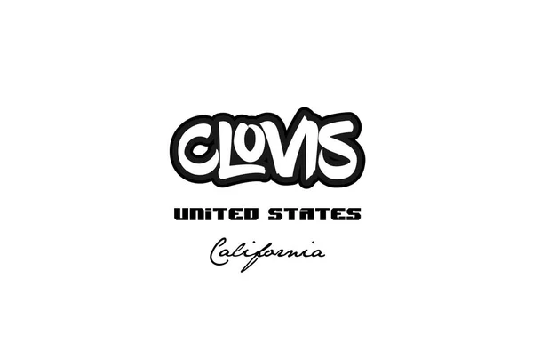 Estados Unidos clovis califórnia city graffitti font typography d —  Vetores de Stock