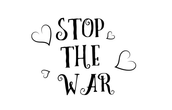 Stoppt den Krieg Liebe Zitat Logo Grußkarte Poster-Design — Stockvektor