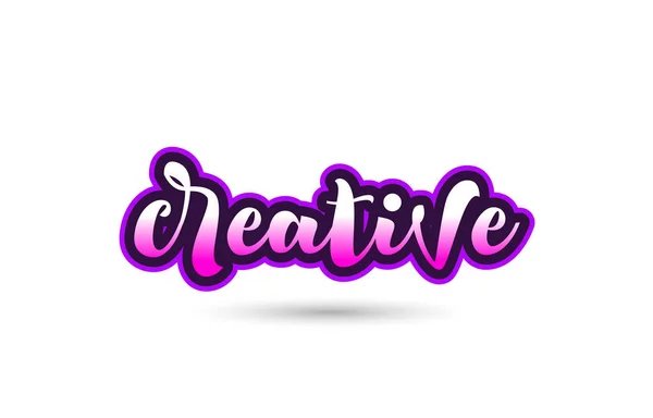 Kreative kalligrafische rosa Schrift Text Logo Symbol Typografie-Design — Stockvektor