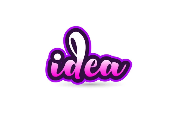 Ideia caligráfico rosa fonte texto logotipo ícone tipografia design —  Vetores de Stock