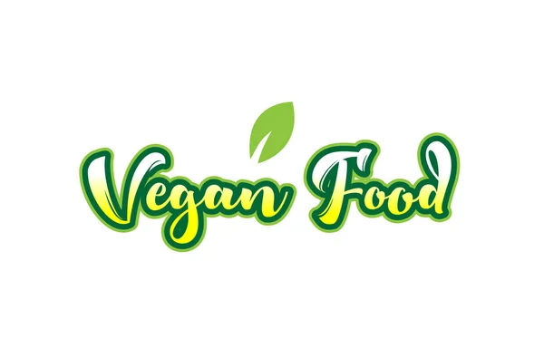 Palabra comida vegana fuente texto tipográfico logo diseño con pulga verde — Vector de stock