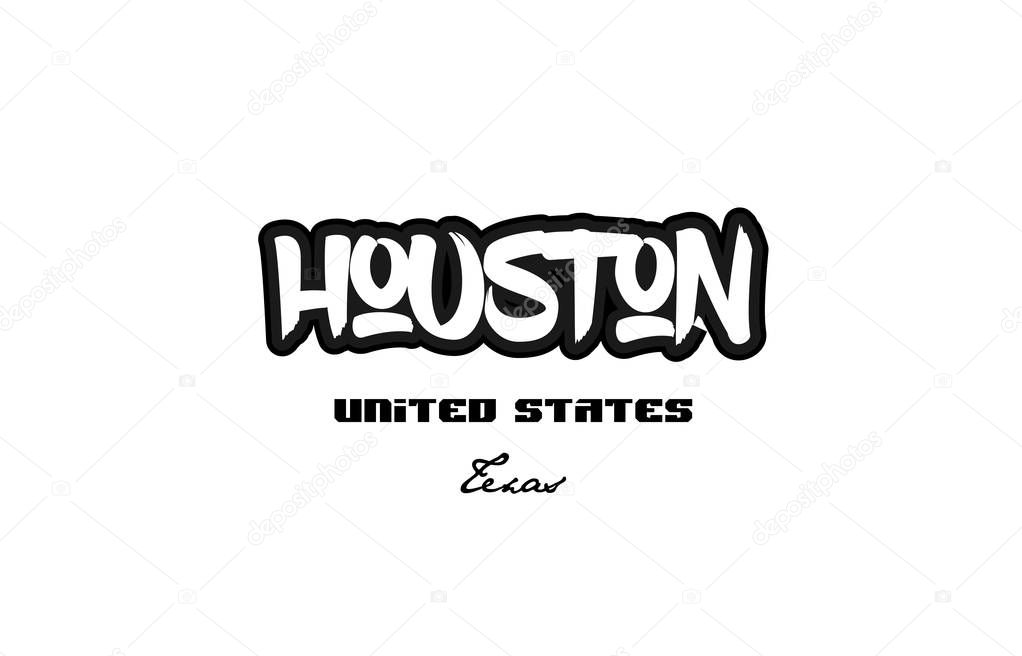 United States houston texas city graffitti font typography desig