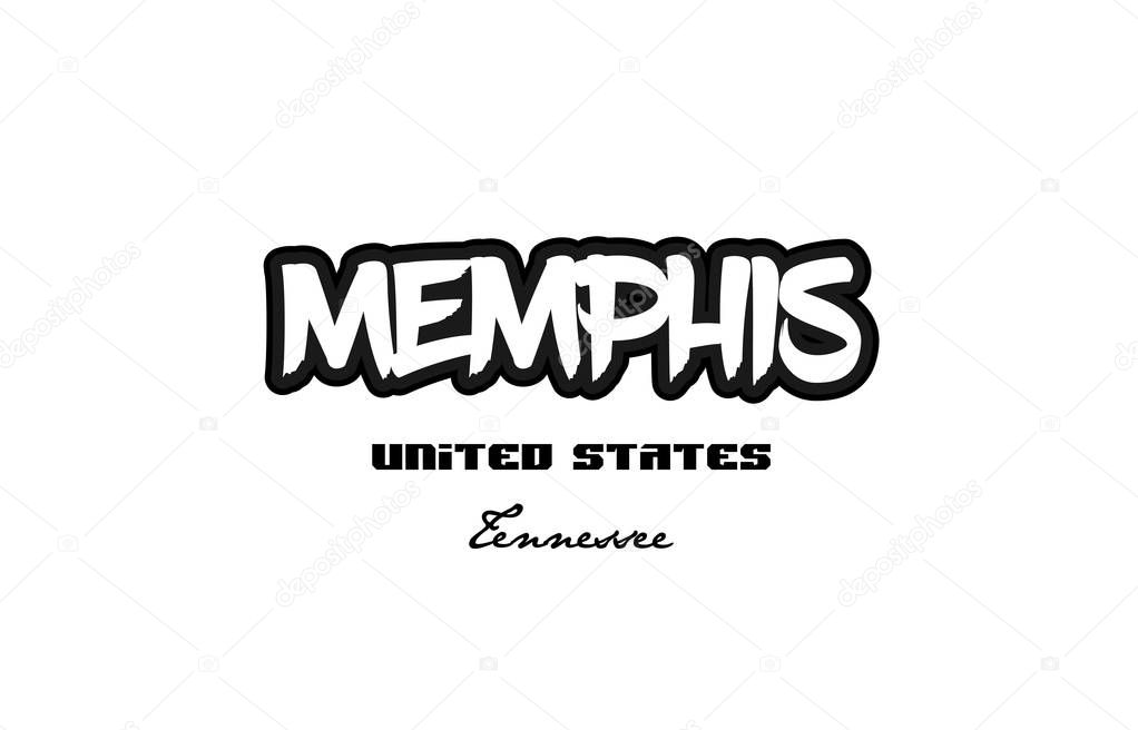 United States memphis tennessee city graffitti font typography d