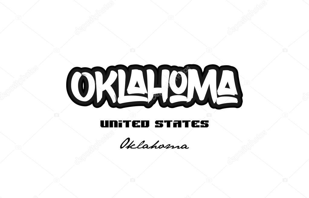 United States oklahoma city graffitti font typography design