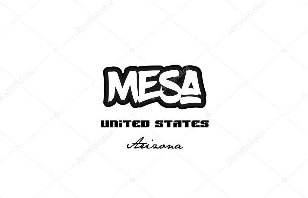 United States mesa arizona city graffitti font typography design