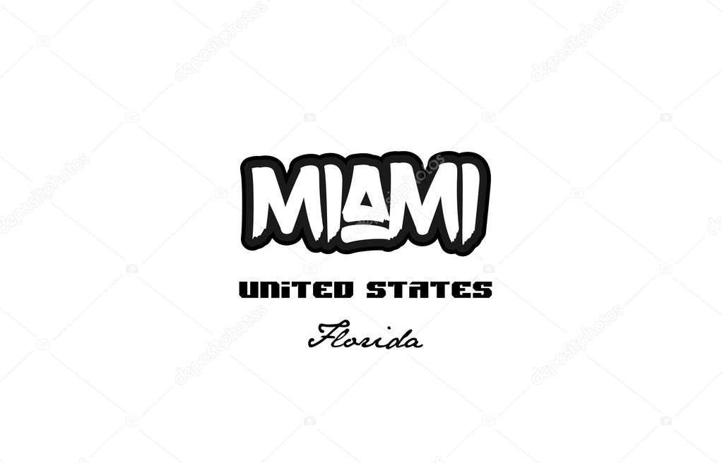 United States miami florida city graffitti font typography desig