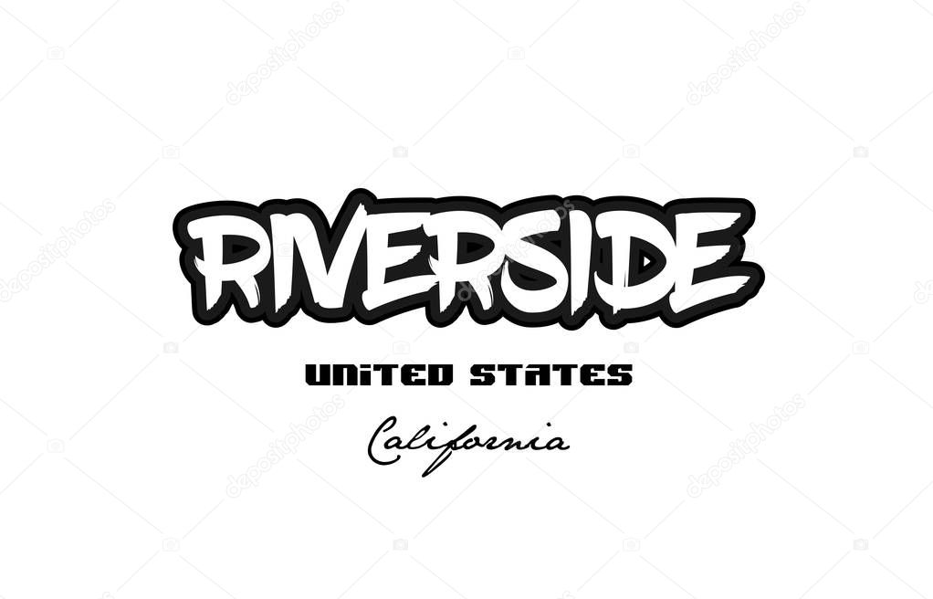 United States riverside california city graffitti font typograph
