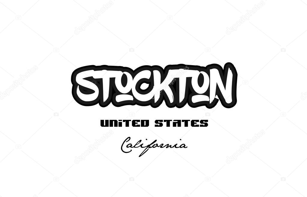 United States stockton california city graffitti font typography