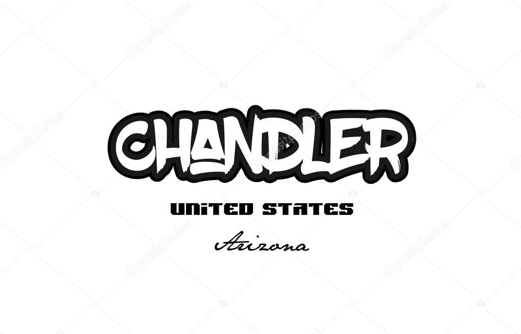 Typography design of chandler arizona city text word in the United States of America graffitti style logo