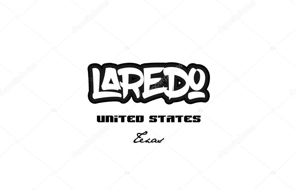 United States laredo texas city graffitti font typography design