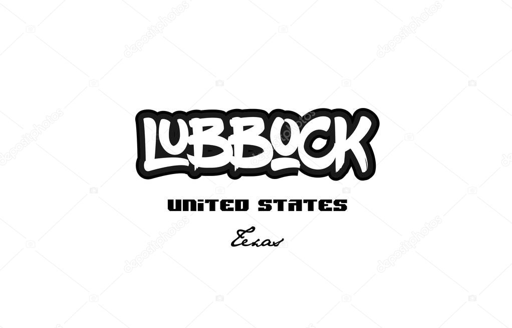 United States lubbock texas city graffitti font typography desig