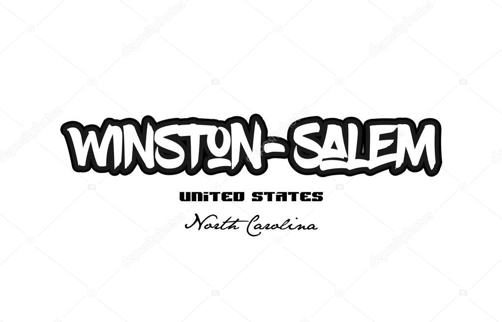 Typography design of winston salem north carolina city text word in the United States of America graffitti style logo