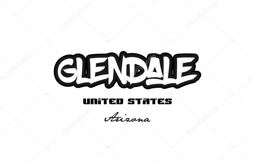 Typography design of glendale arizona city text word in the United States of America graffitti style logo