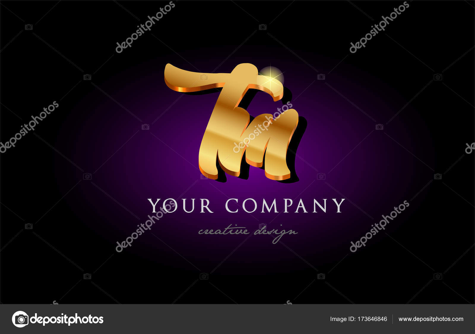 Tm t m 3d oro alfabeto dorado letra metal logotipo icono diseño h Vector de  stock #173646846 de ©dragomirescu, image size:1600x1127