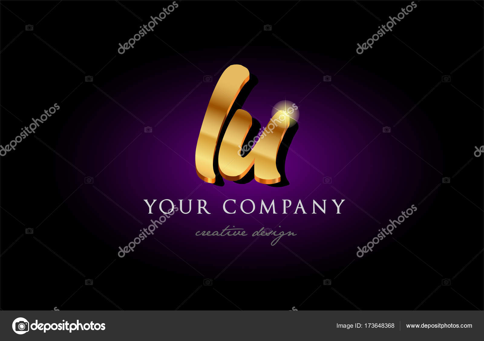 Lu L U 3d Gold Golden Alphabet Letter Metal Logo Icon Design H Stock Vector Image By C Dragomirescu 173648368