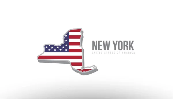 İlçe devlet vektör çizim bizimle Amerika Birleşik Devletleri bayrağı — Stok Vektör