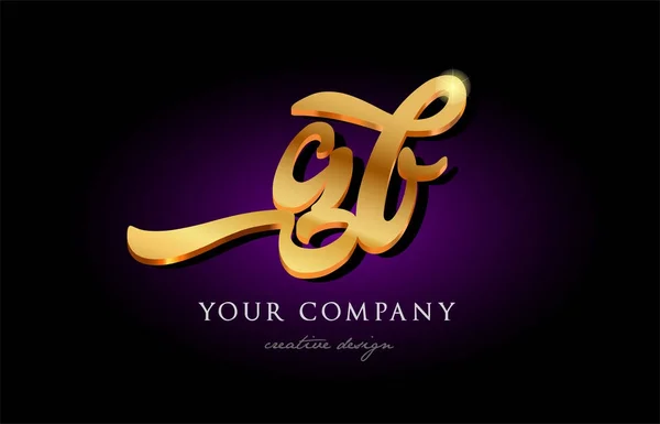 Гб г b 3d золотий алфавіт літери металевий логотип іконка дизайн Хан — стоковий вектор