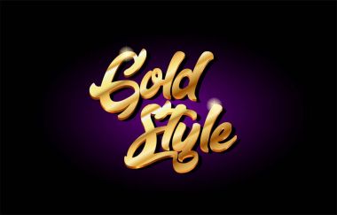 Altın tarzı 3d altın altın metin logo simge tasarım handwritte metal