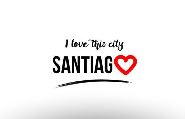 Santiago şehir adını seviyorum kalp ziyaret turizm logo simge tasarım